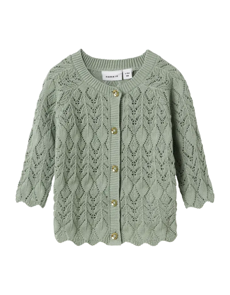 name it Lilje Knit Cardigan Jadeite