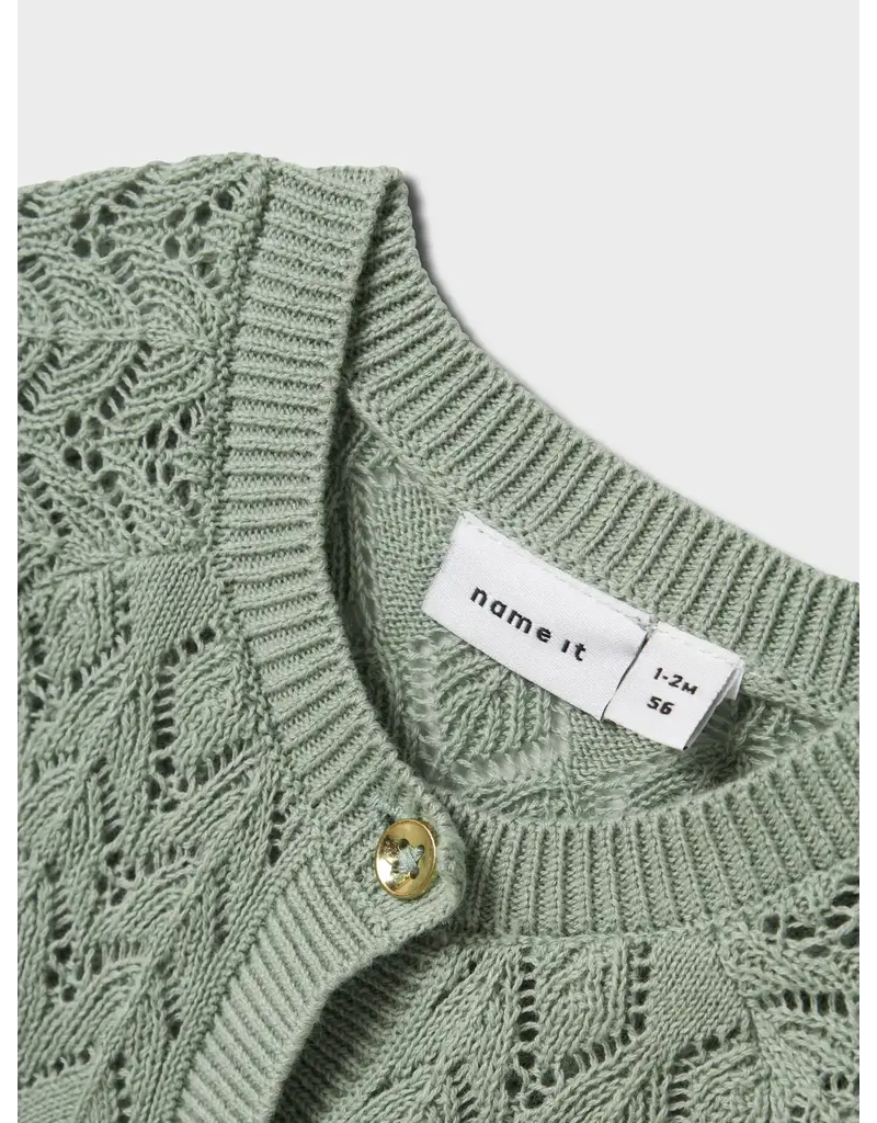 name it Lilje Knit Cardigan Jadeite