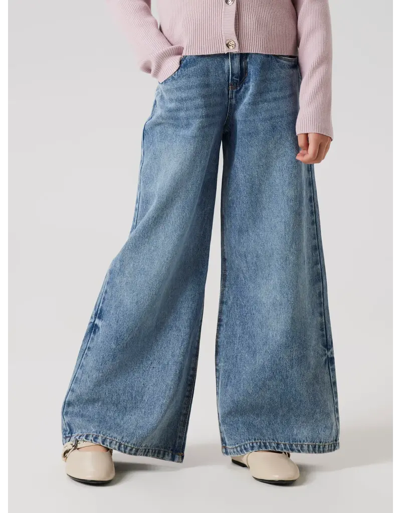 name it Bella Skater Wide Jeans Medium Blue Denim