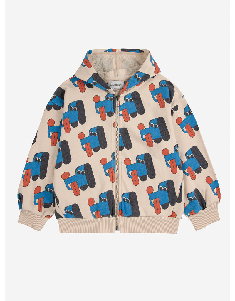 Bobo Choses Doggy Mate all over Zipped Hoodie