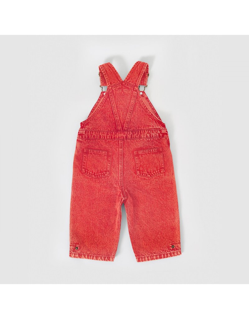Goldie + Ace Blake Vintage Washed Denim Overalls Apple Red
