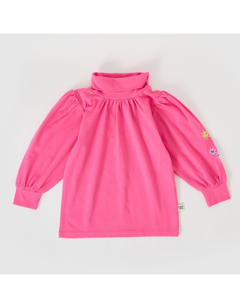 Goldie + Ace Sofia Embroidered Puff Sleeve Skivvy