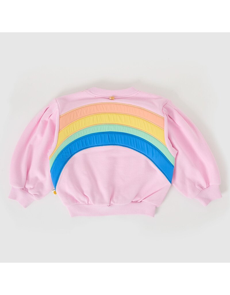 Goldie + Ace Over the Rainbow Puff Sleeve Sweater