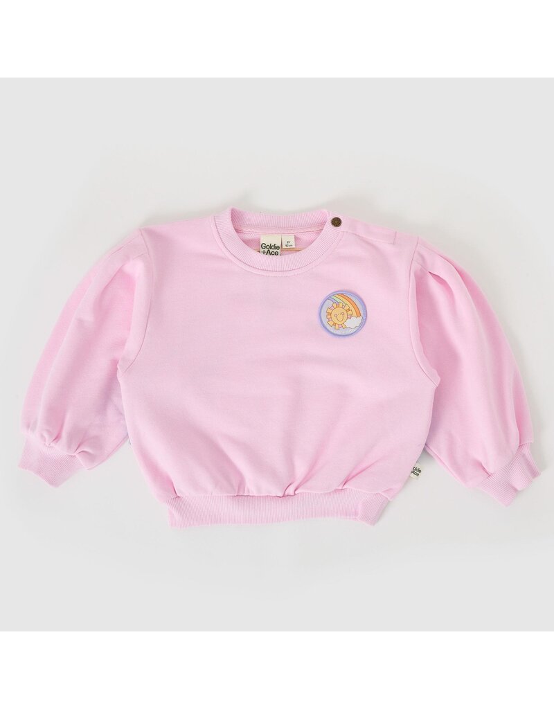 Goldie + Ace Over the Rainbow Puff Sleeve Sweater