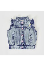 Goldie + Ace Elodie Embroidered Denim Vest