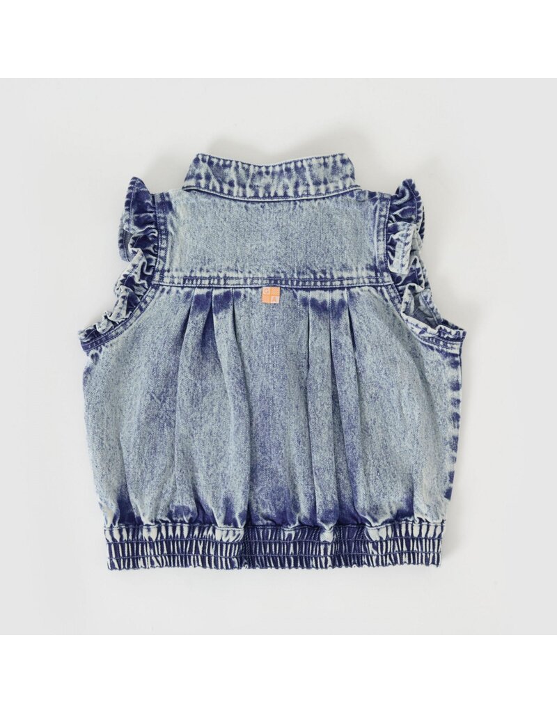 Goldie + Ace Elodie Embroidered Denim Vest