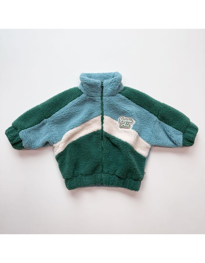 Goldie + Ace Frankie Sherpa Jacket Teal/Cream/Dark Jade