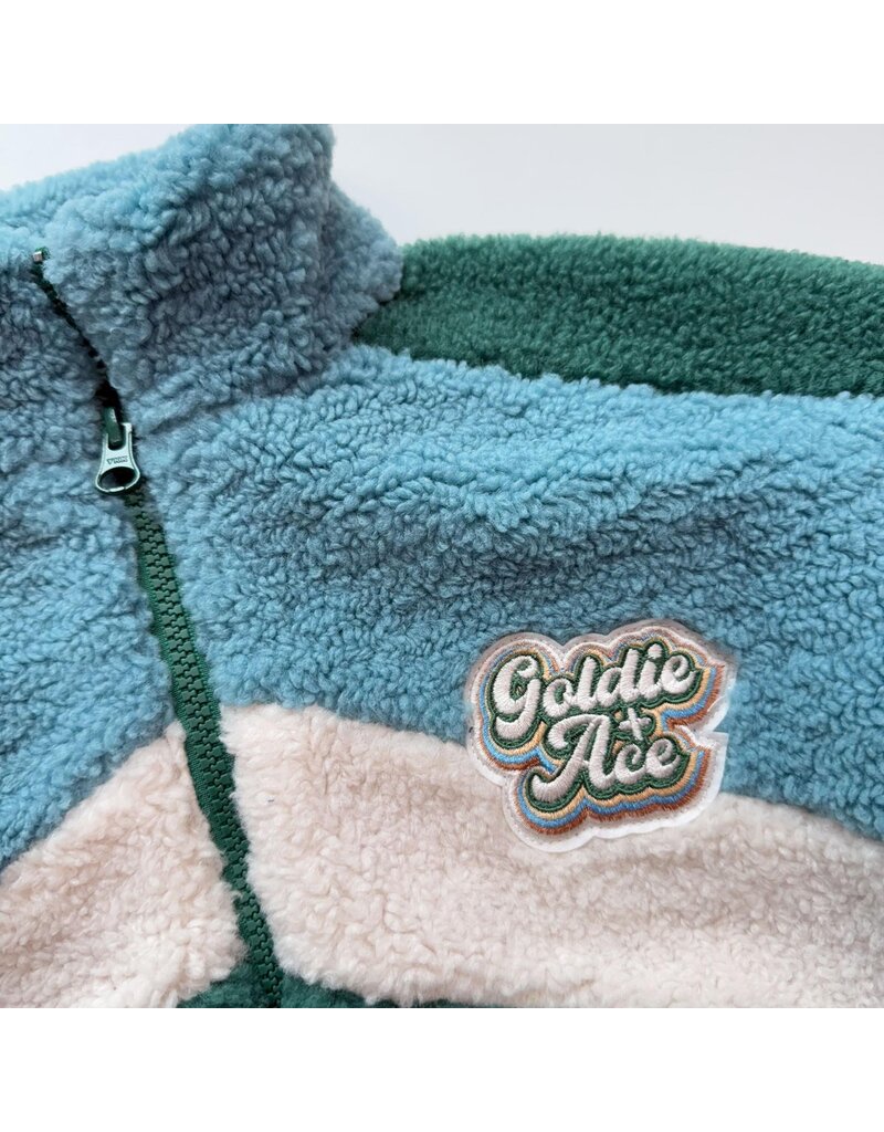 Goldie + Ace Frankie Sherpa Jacket Teal/Cream/Dark Jade