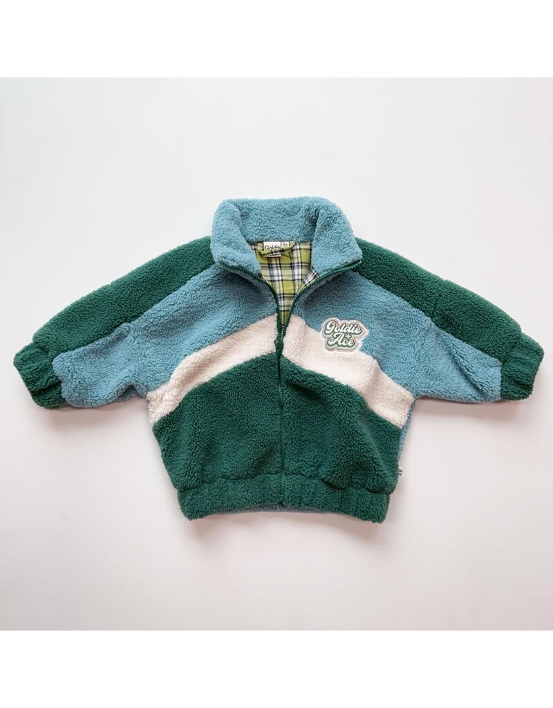 Goldie + Ace Frankie Sherpa Jacket Teal/Cream/Dark Jade