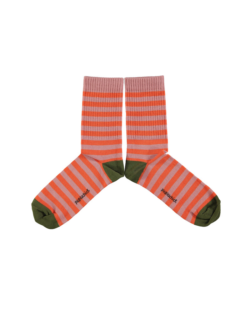 piupiuchick Socks Pink & Orange Stripes