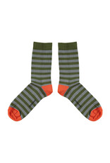 piupiuchick Short Socks Green & Blue Stripes