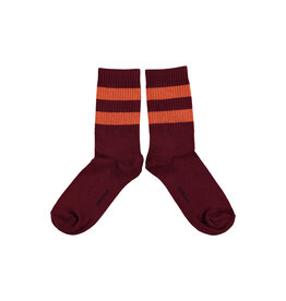 piupiuchick Socks Bordeau w. Orange Stripes