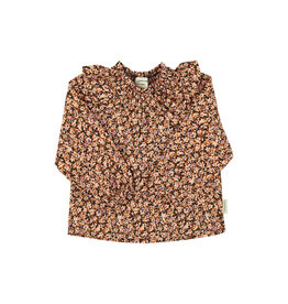 piupiuchick Blouse Light Pink & Brown Flowers