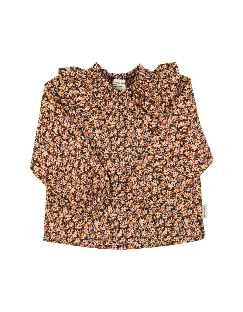 piupiuchick Blouse Light Pink & Brown Flowers