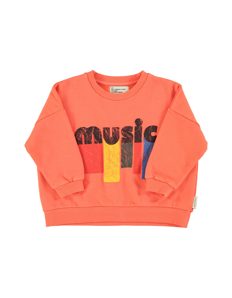 piupiuchick Sweatshirt Orange w. “Music” Print