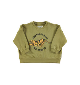piupiuchick Sweatshirt Olive Green w. Tiger Print
