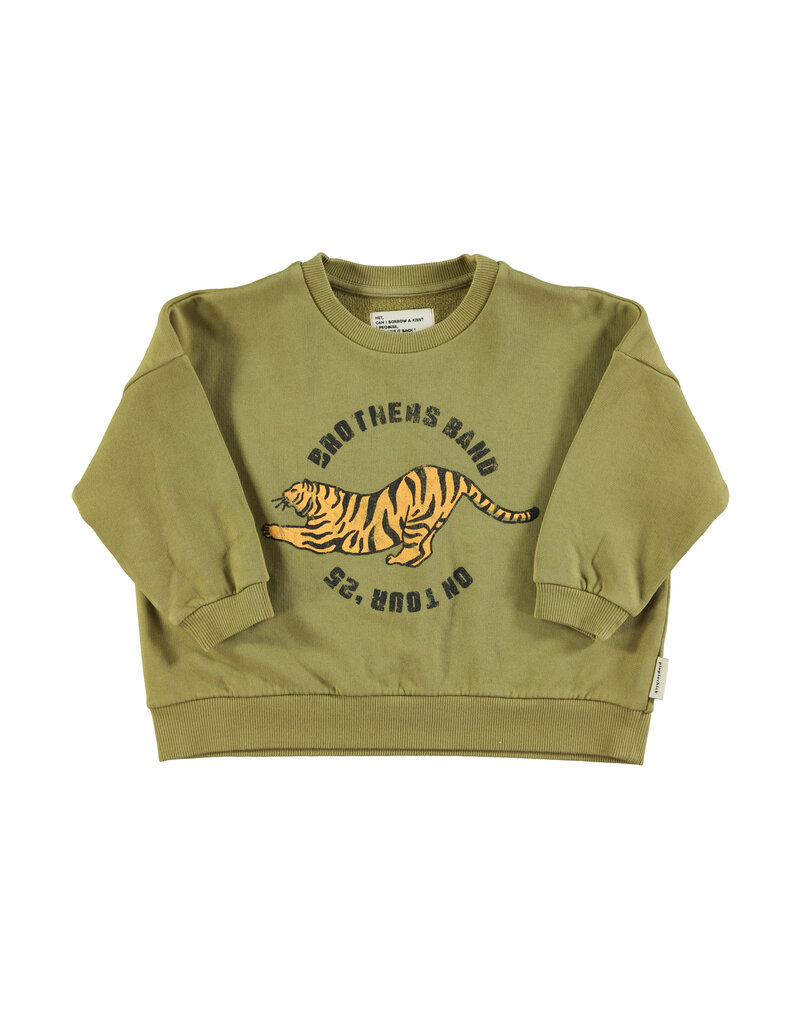 piupiuchick Sweatshirt Olive Green w. Tiger Print