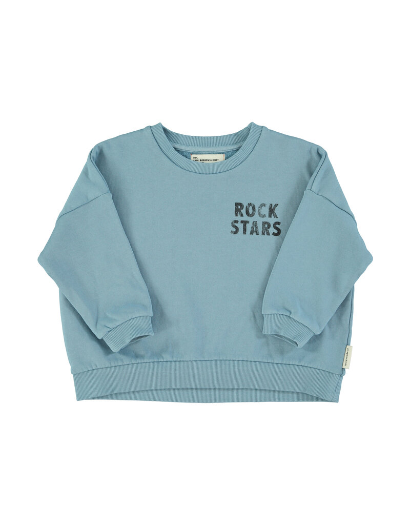 piupiuchick Sweatshirt Blue W. “Rock Stars” Print