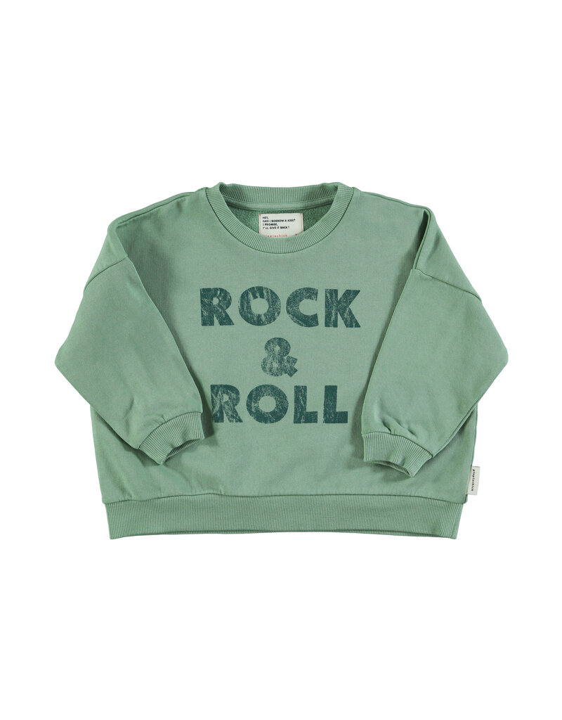 piupiuchick Sweatshirt Green w. Rock & Roll Print