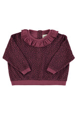 piupiuchick Terry Cotton Sweatshirt Aubergine w. Animal Print