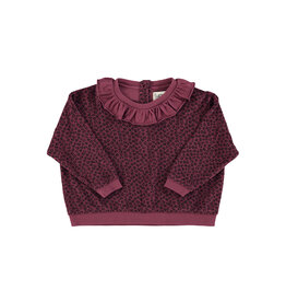 piupiuchick Terry Cotton Sweatshirt Aubergine w. Animal Print