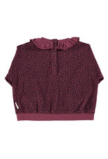 piupiuchick Terry Cotton Sweatshirt Aubergine w. Animal Print