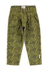 piupiuchick Mom Fit Trousers Olive Green w. Zebra Print