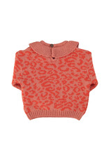 piupiuchick Knitted Sweater w. Collar Pink Animal Print