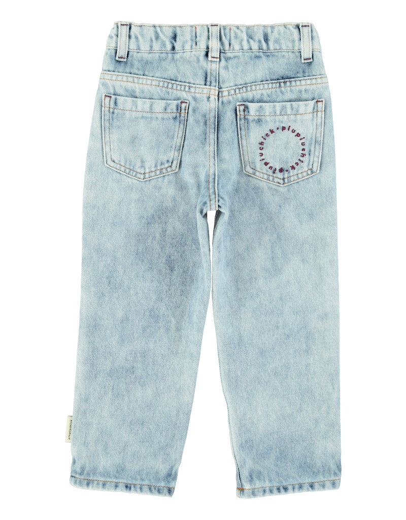 piupiuchick Unisex Trousers Washed Blue Denim