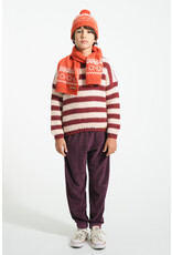 piupiuchick Knitted Sweater Bordeaux & Light Pink Stripes