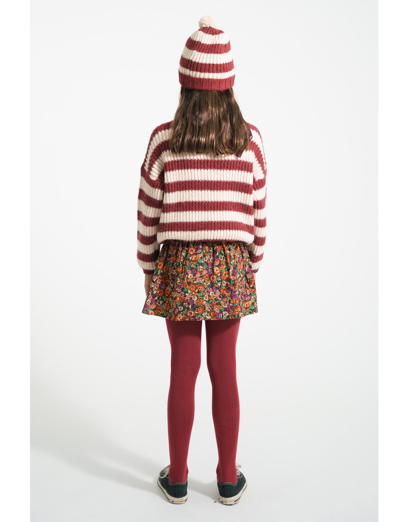 piupiuchick Knitted Sweater Bordeaux & Light Pink Stripes