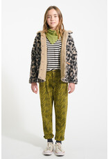 piupiuchick Mom Fit Trousers Olive Green w. Zebra Print