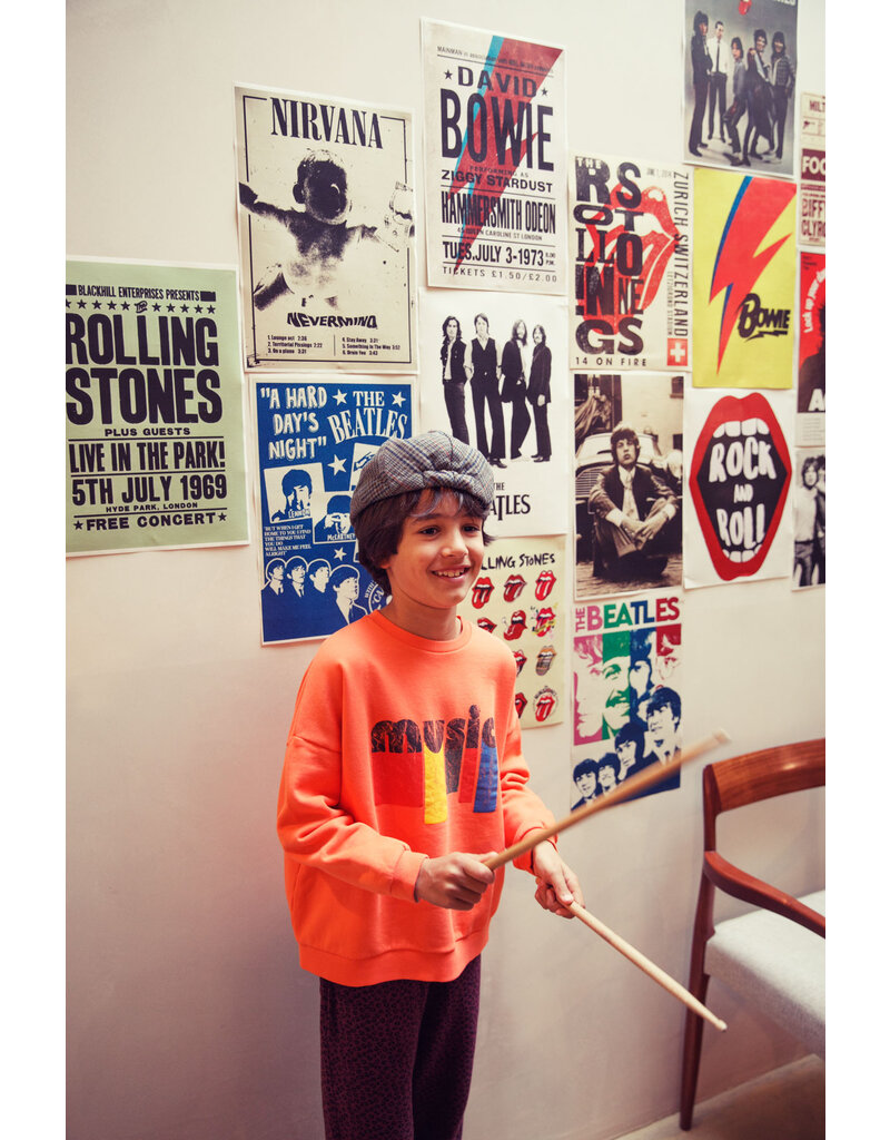 piupiuchick Sweatshirt Orange w. “Music” Print