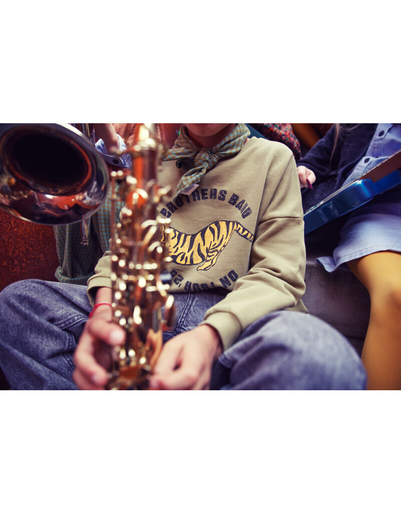 piupiuchick Sweatshirt Olive Green w. Tiger Print