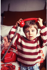 piupiuchick Knitted Sweater Bordeaux & Light Pink Stripes