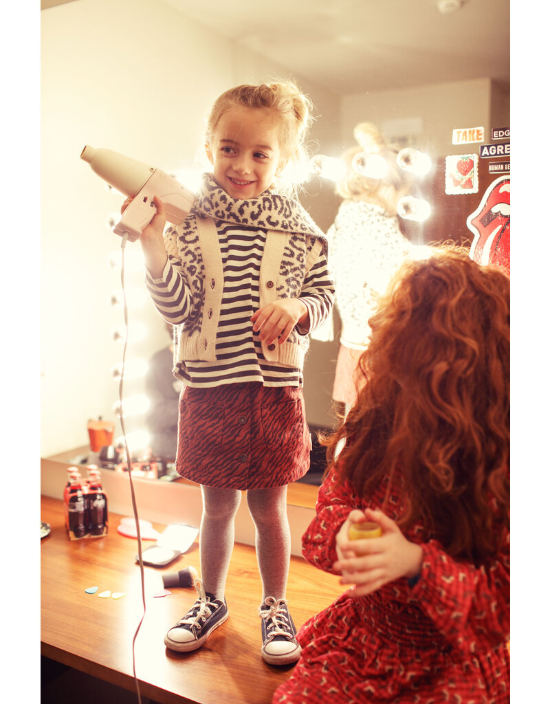 piupiuchick Short Skirt Bordeaux w. Zebra Print