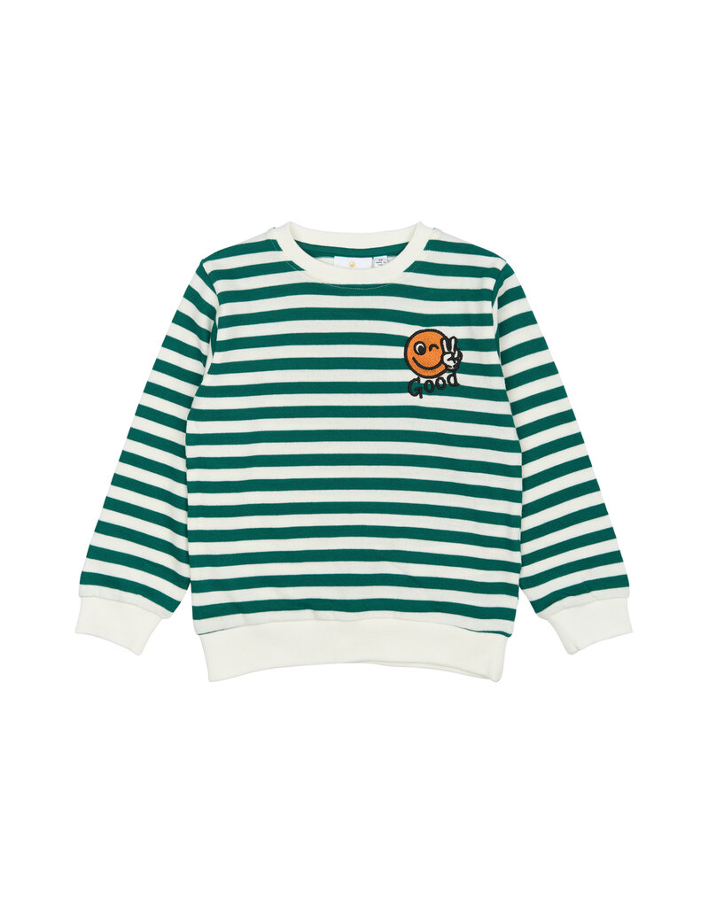 The New Per Sweatshirt Alpine Green Striped