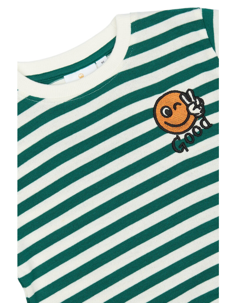 The New Per Sweatshirt Alpine Green Striped