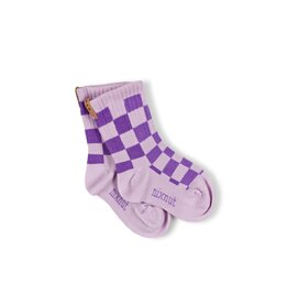 Nixnut Checkered Socks Purple