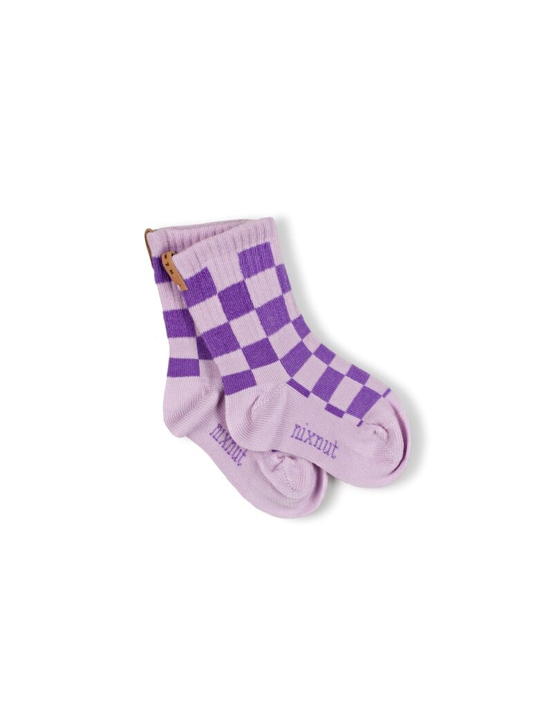 Nixnut Checkered Socks Purple