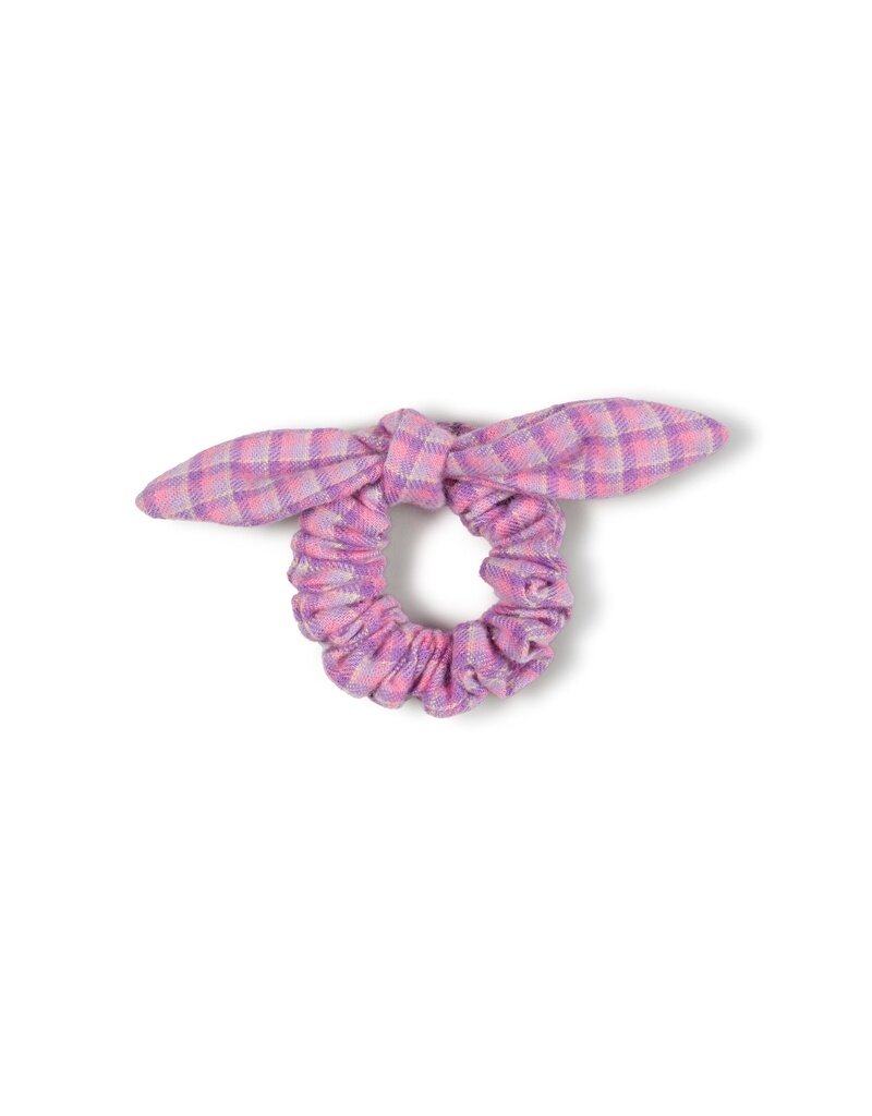 Nixnut Bow Scrunchie Lila Checkered