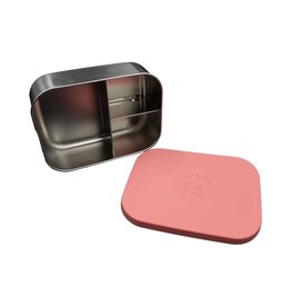Blafre Stainless steel lunch box 3 compartimenten met silicone deksel pink