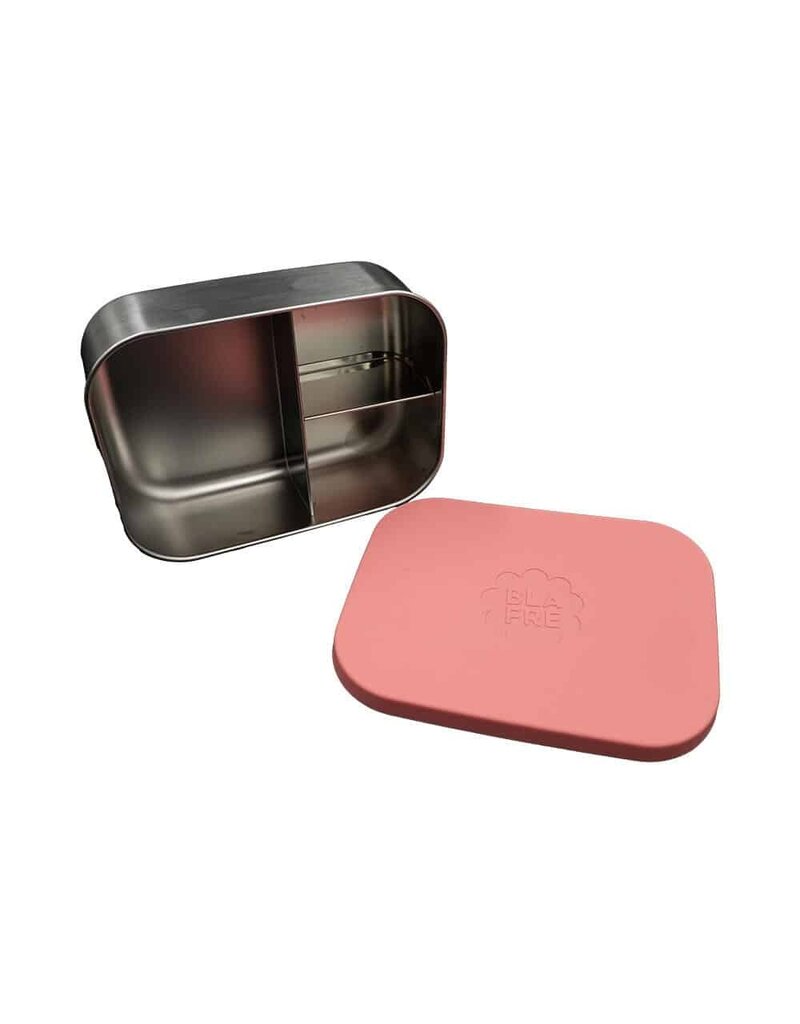 Blafre Stainless steel lunch box 3 compartimenten met silicone deksel pink