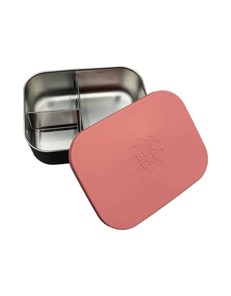 Blafre Stainless steel lunch box 3 compartimenten met silicone deksel pink