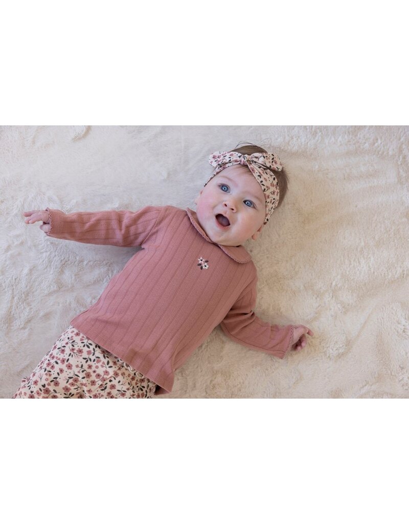 Feetje Longsleeve pointelle rib - Woodland Bloom