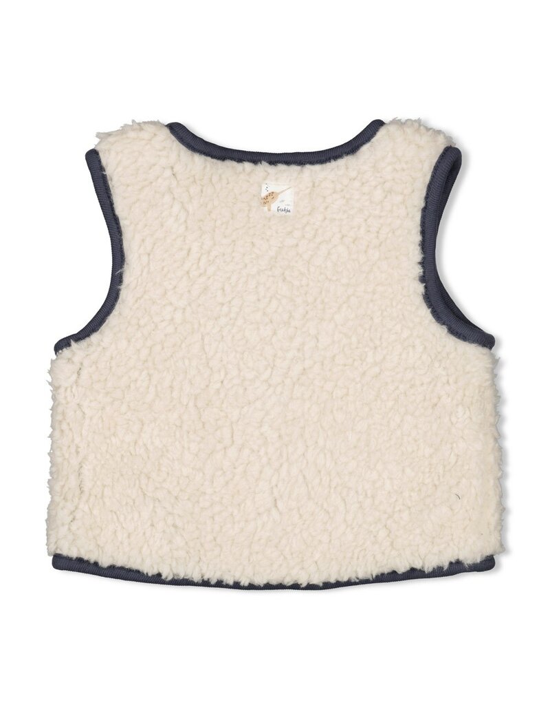 Feetje Omkeerbaar teddy gilet - Narwal