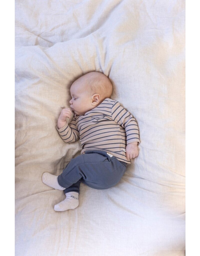 Feetje Longsleeve rib met streep - Narwal