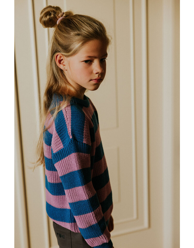 Yuki Stripes knitted Sweater Cotton Candy