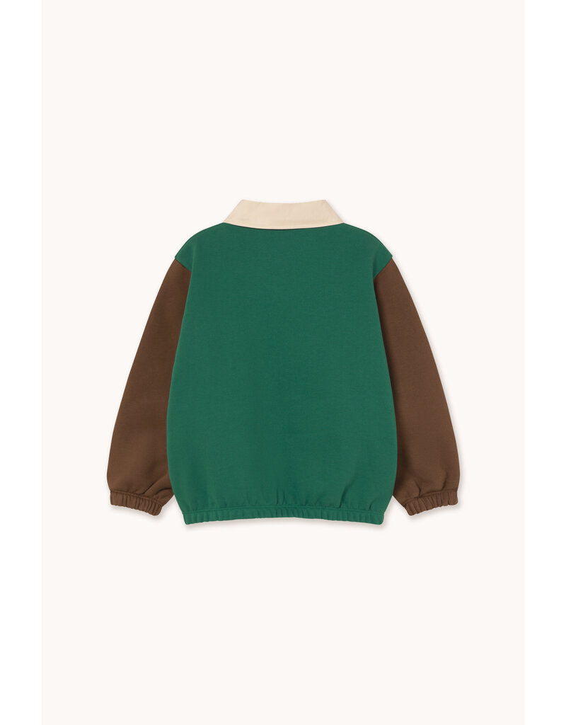 Tinycottons Color Block Polo Sleeve Tee Dark Green