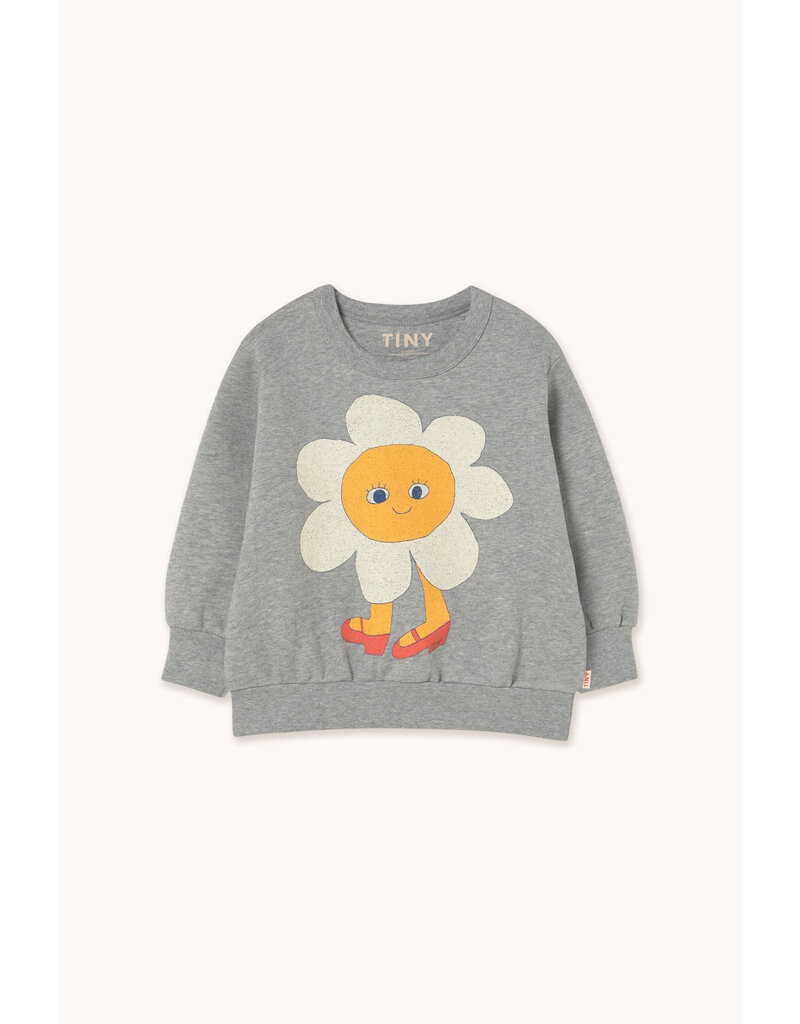Tinycottons Flower Graphic Sweatshirt Medium Grey Heather